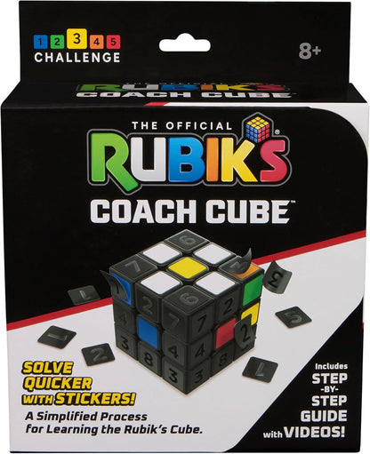 Rubik’s Coach Cube, Learn to Solve 3x3 Cube with Stickers, Guide, & Videos, Stress Relief Fidget