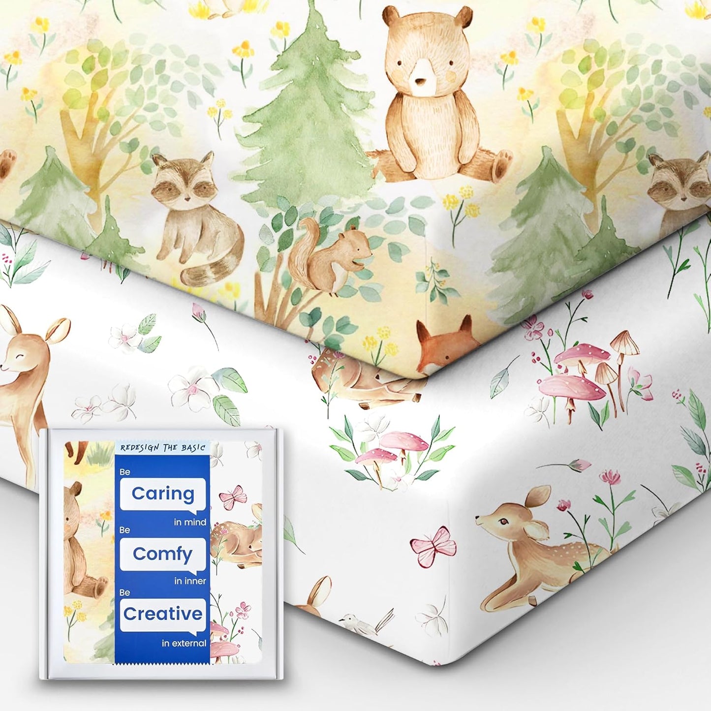 Crib Sheets Netural for Girls Boys, Premium Soft Crib Mattress Fitted Sheet, Ultra Breathable Baby