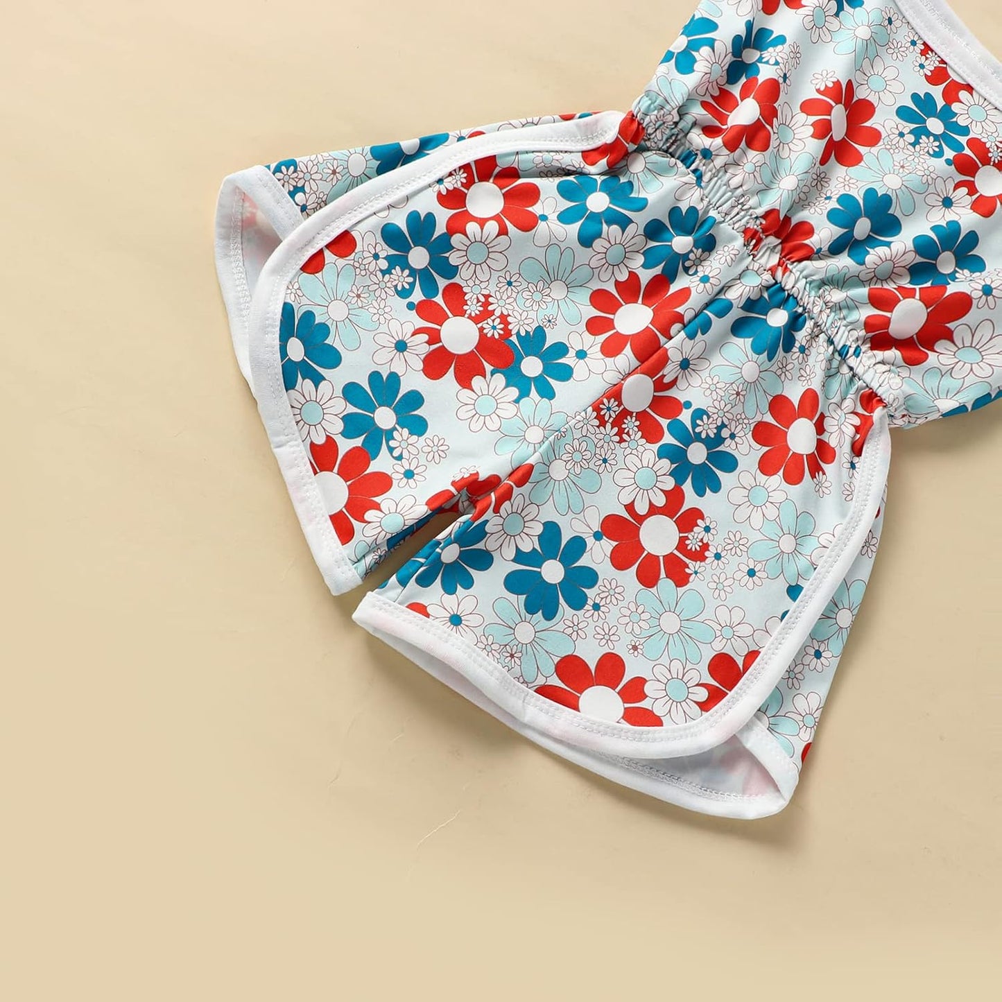 WZTYYDS Toddler Baby Girl Summer Clothes Floral Romper Tie-Up Strap Halter Jumpsuit Infant Summer