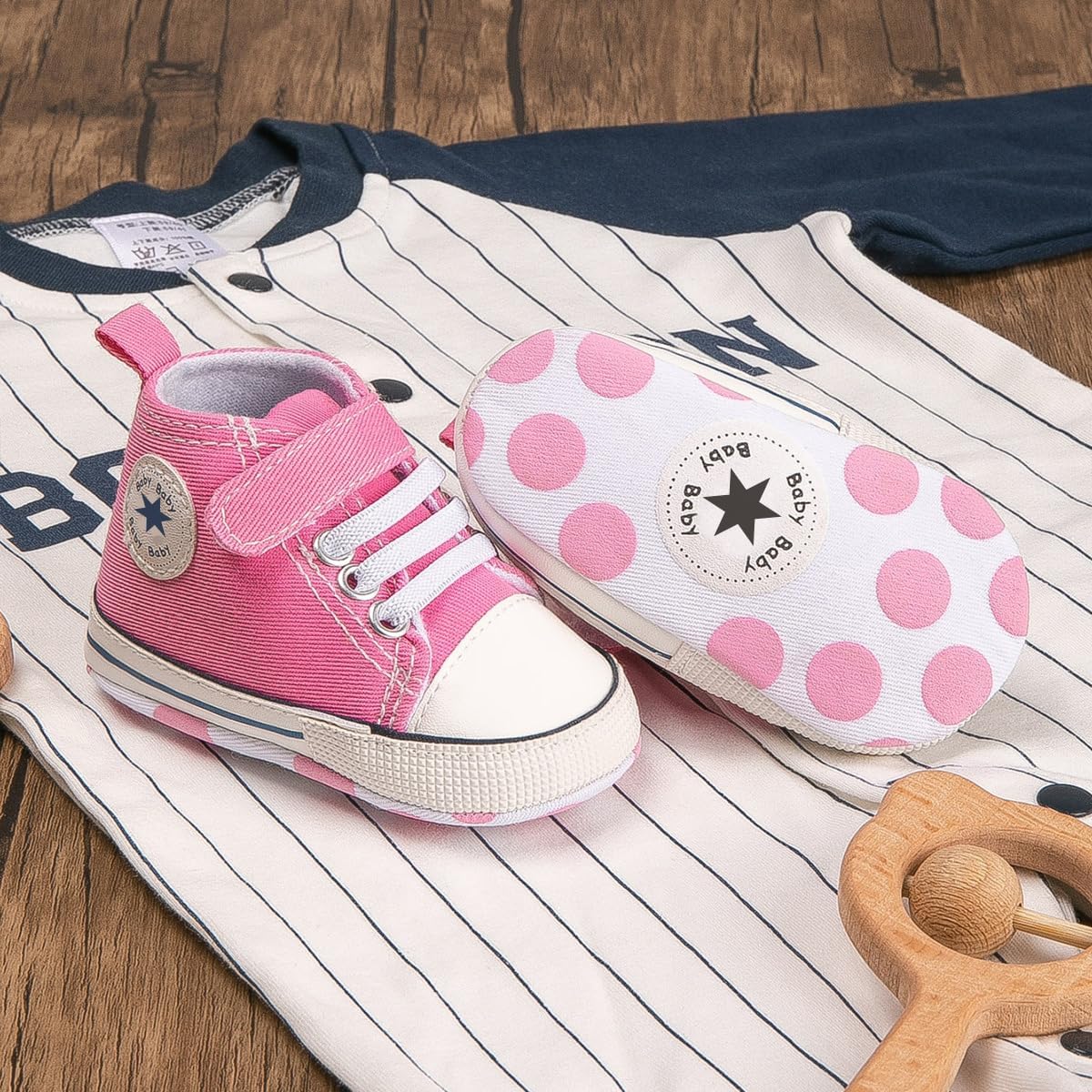 Unisex Baby Girls Boys Canvas High-top Shoes, Newborn Infant Anti-Slip Soft Sole Frist Walking