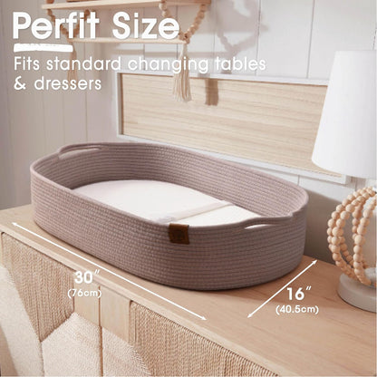 Baby Changing Basket Includes Diaper Caddy - Breathable & Waterproof Dual-Cover, Portable, Changing
