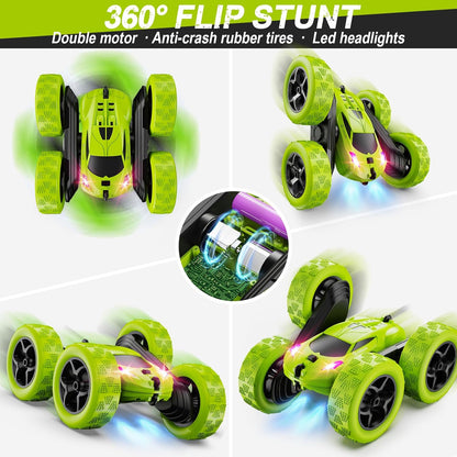 Remote Control Car for Kids Ages 6+, RC Cars Stunt Car Toy 4WD Double Sided 360° Rotating Remote