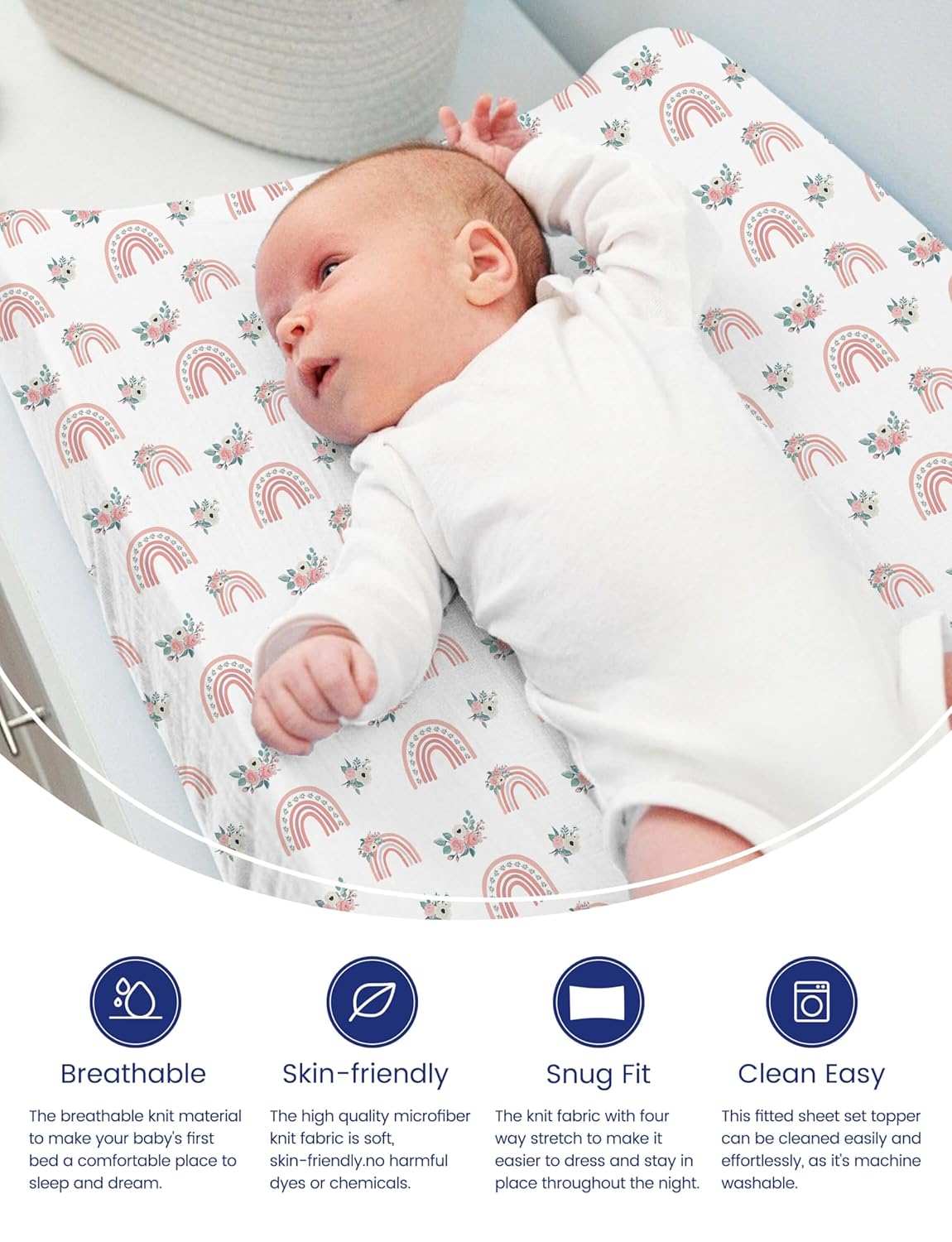 TotAha Changing Pad Cover, Buttery Soft Diaper Changing Pad Covers for Girls Boys, Super Stretchy