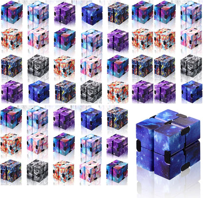 48 Pcs Cube Sensory Toy Handheld Infinite Cube Flipping Hand Cube Desk Gift Portable Blocks for