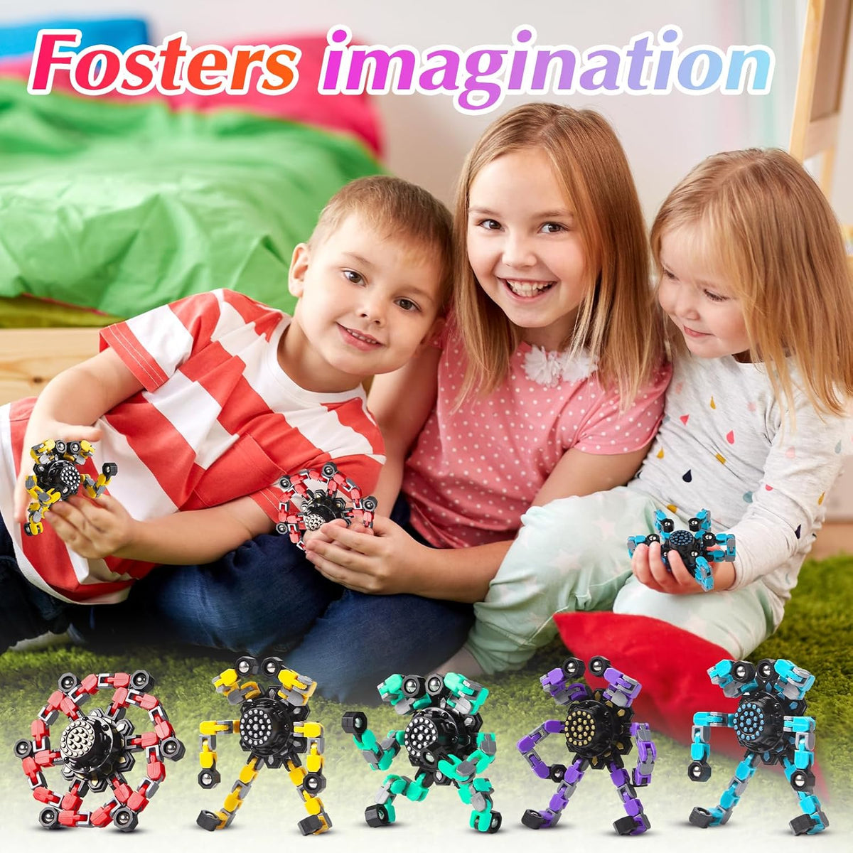 Gokeey Transformable Fidget Spinners for Kids and Adults Stress Relief Sensory Toys for Boys and