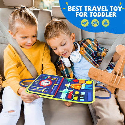 EPIMA Toddler Busy Board, Montessori Sensory Toys for Boys, 3-8 Year Old Girl Toddler Travel Toys