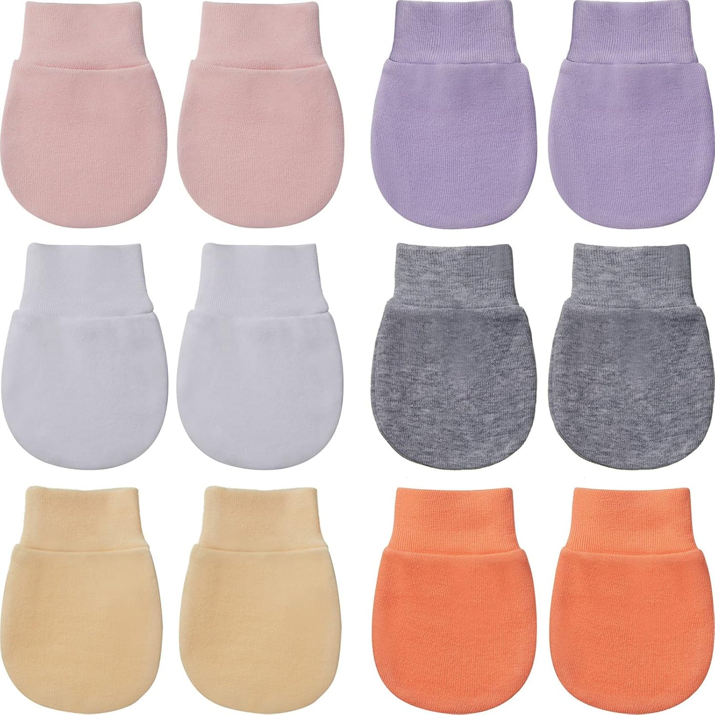 Geyoga 6 Pairs Newborn Baby Mittens No Scratch Gloves Infant Toddler Anti Scratch Essentials Unisex