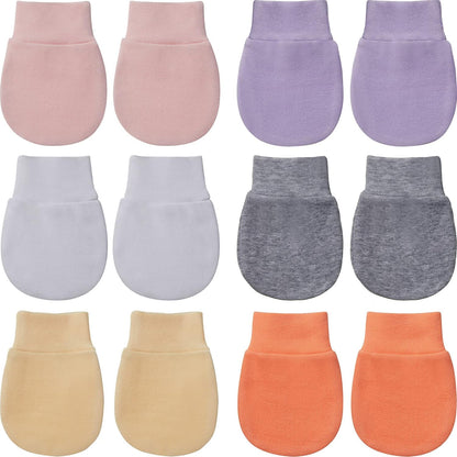 Geyoga 6 Pairs Newborn Baby Mittens No Scratch Gloves Infant Toddler Anti Scratch Essentials Unisex