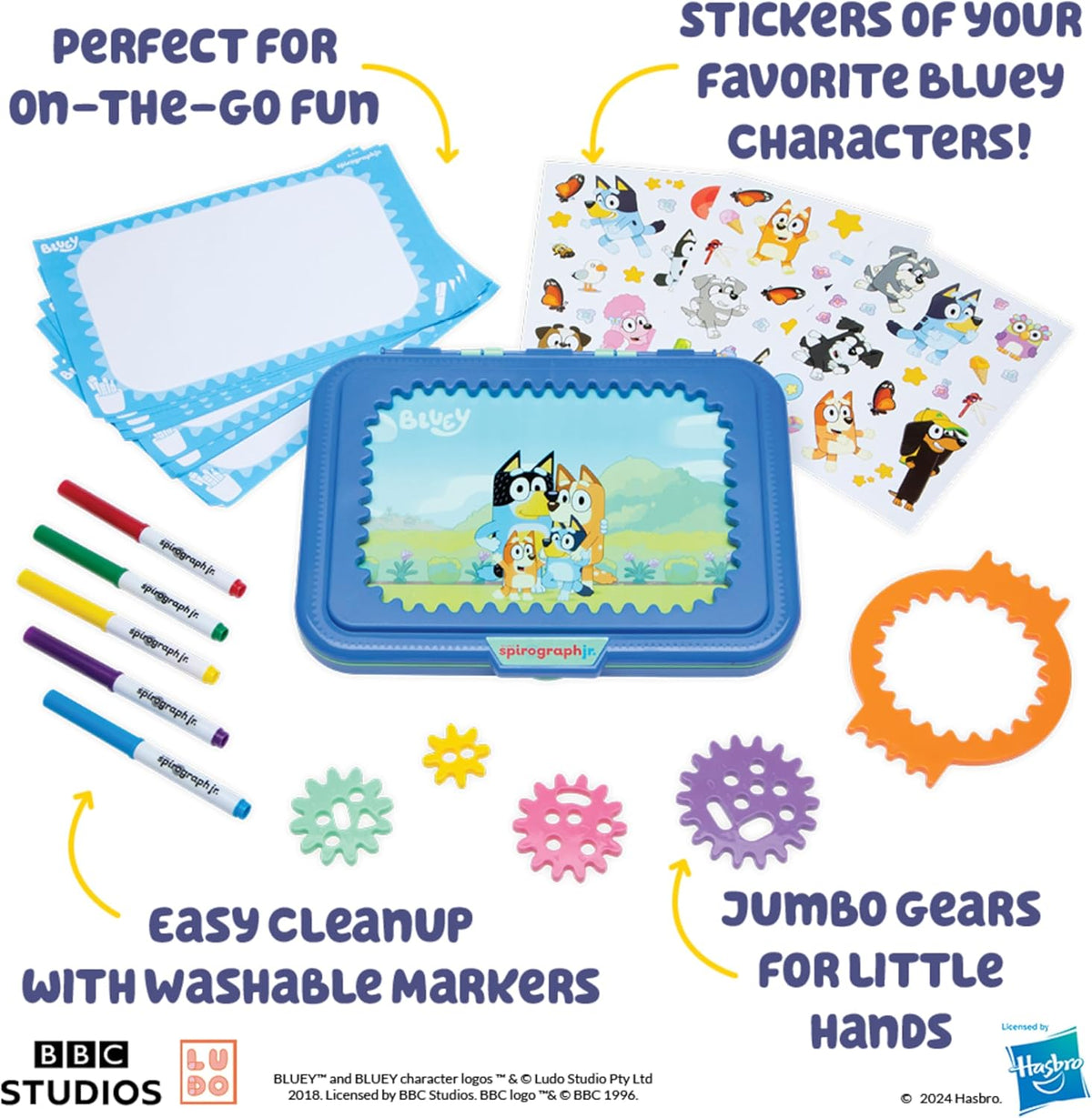 Spirograph Jr Bluey Toys - Toddler Arts and Crafts, Drawing Art Kit, Toddler Activities, Bluey