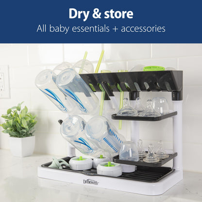 Dr. Brown's Drying Tower, Stand-Up Drying Rack, Countertop Baby Bottle Drying with Organized