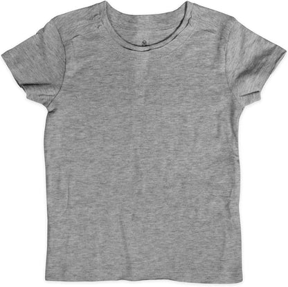 HonestBaby 5-Pack Short Sleeve T-Shirts 100% Organic Cotton Baby, Toddler, Little Kid, Boy, Girl