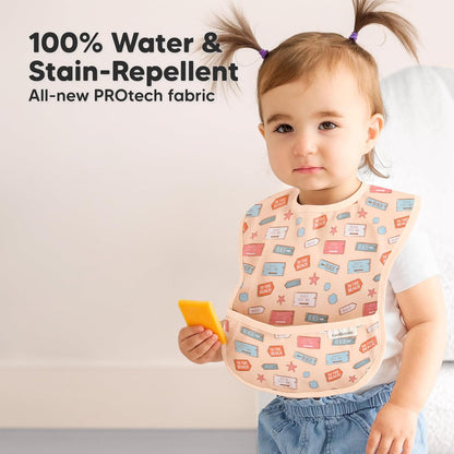 3-Pack Waterproof Baby Bibs for Eating - Lightweight Toddler Feeding Bibs with Large Food Catcher