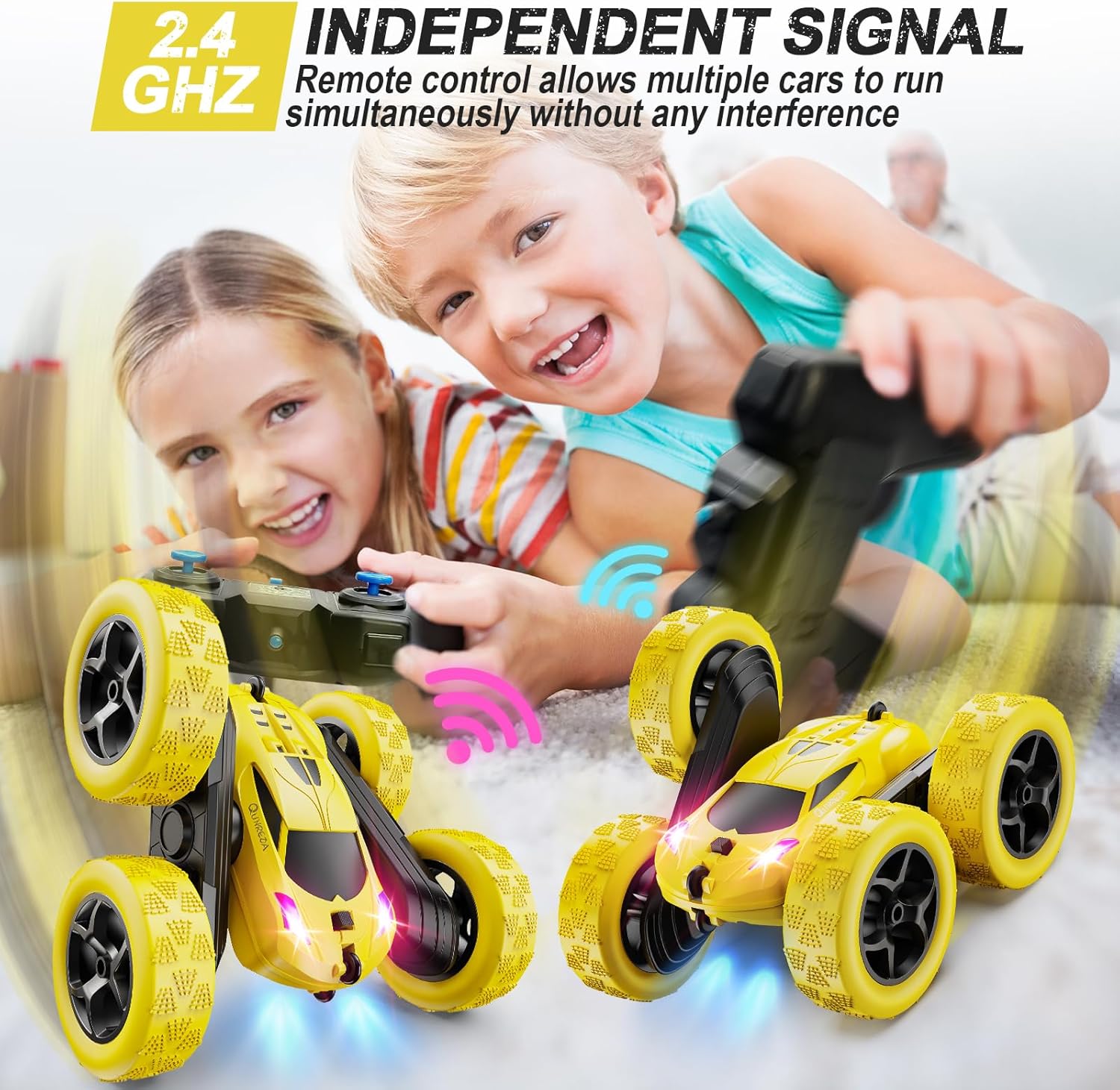 Remote Control Car,RC Car Toys for 6-12 Year Old Boys, Off Road RC Stunt Car 4WD 360° Rotating