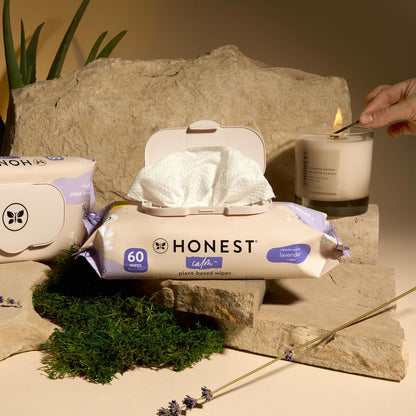 The Honest Company Calm + Cleanse Naturally Scented Wipes | Cleansing Multi-Tasking Wipes | 99%
