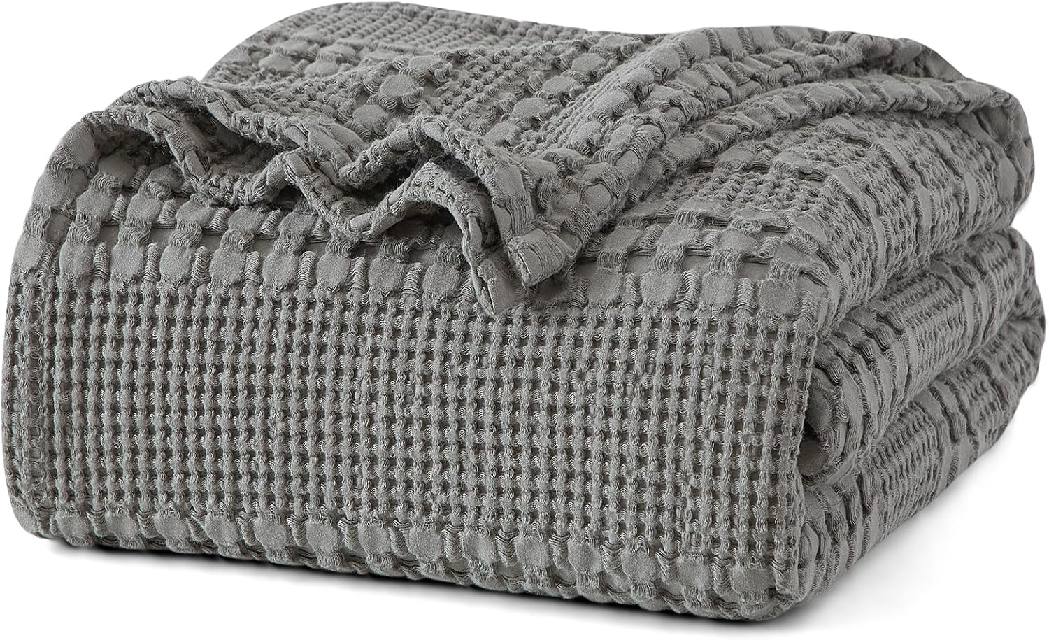 PHF 100% Cotton Waffle Weave Blanket King Size, Soft Lightweight Breathable Cozy Summer Blankets