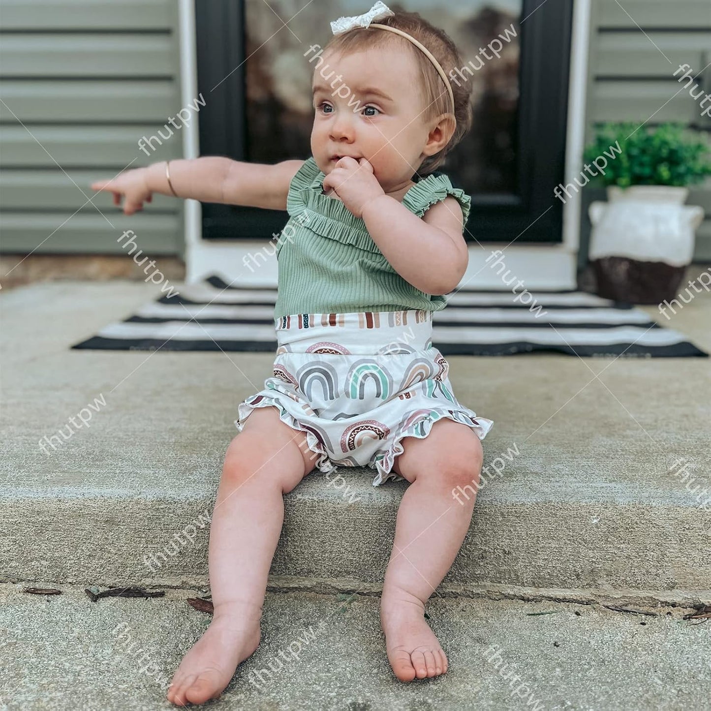 fhutpw Baby Girl Clothes Summer Cute Outfits 3 6 12 18 Months Spaghetti Strap Romper & Floarl