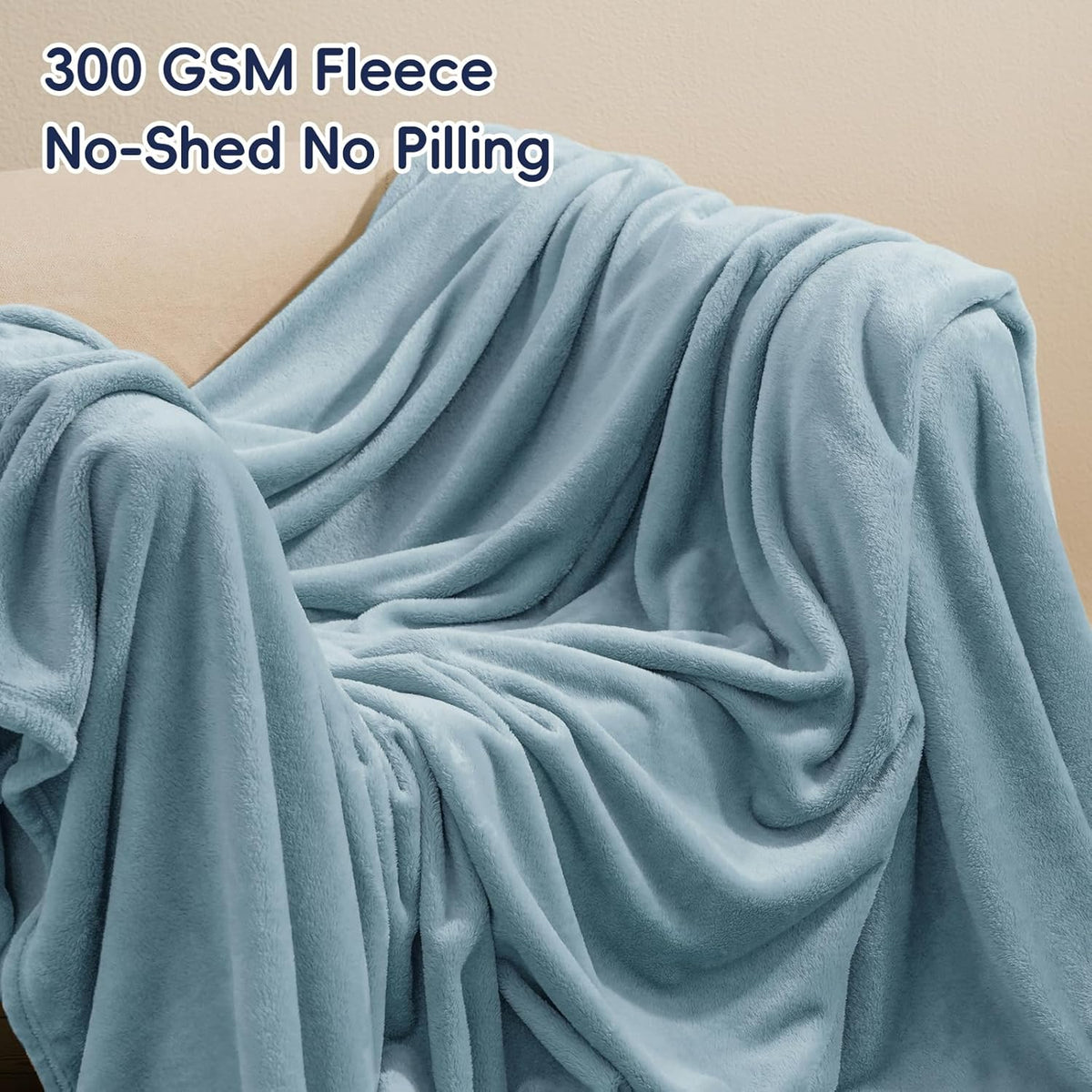 PHF Ultra Soft Fleece Blanket Queen Size, No Shed No Pilling Luxury Plush Cozy 300GSM Lightweight