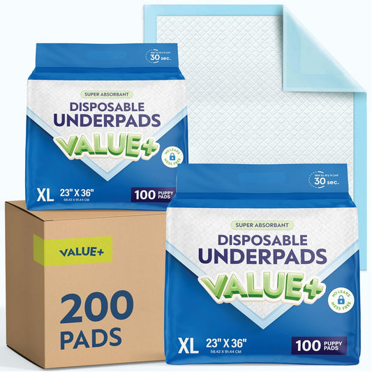 Chucks Pads Disposable [200-Pack] Underpads 23x36 Incontinence Chux Pads Absorbent Fluff Protective