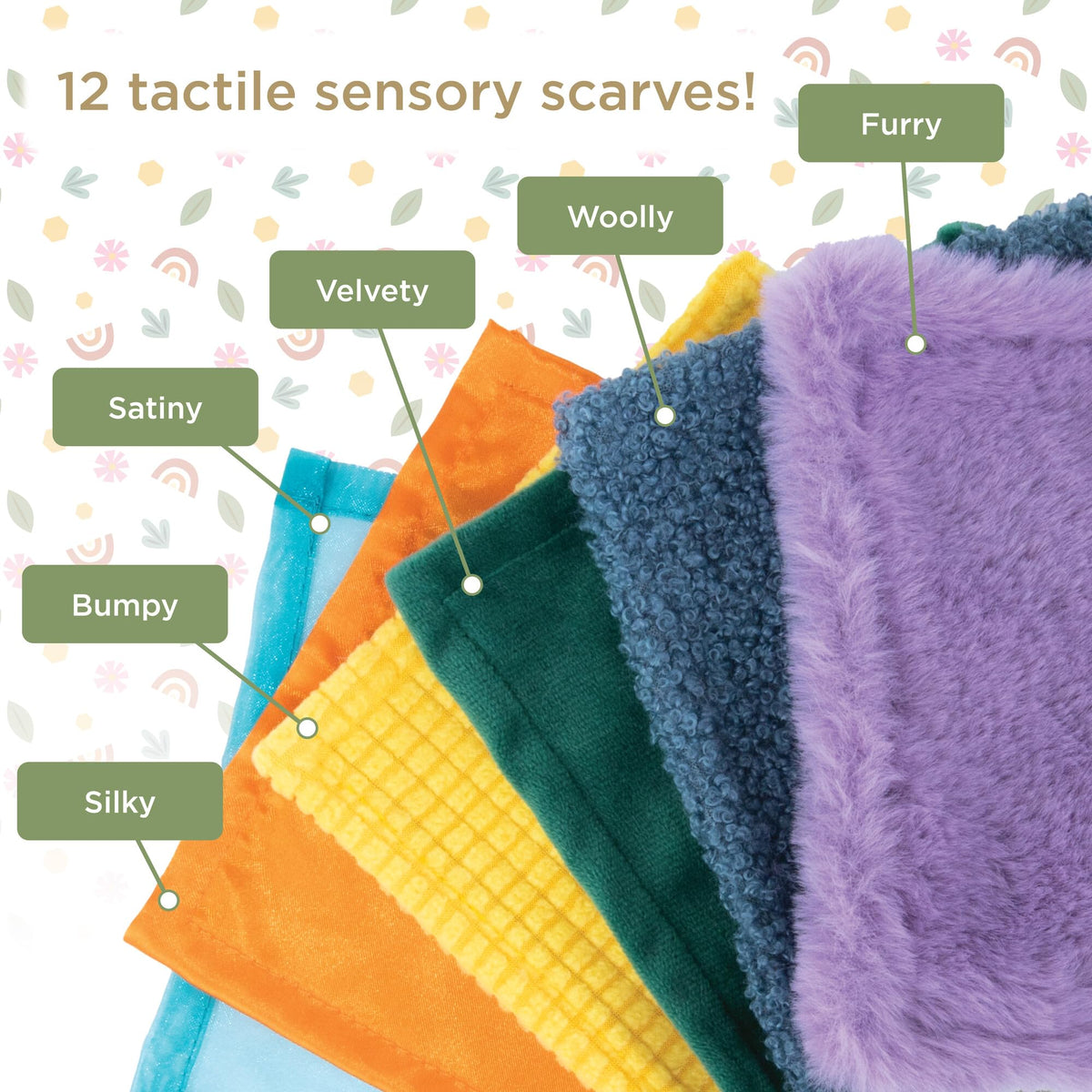 MindWare Sensory Sprouts Tissue Scarf - Montessori Toys for Babies 6-12 Months - Soft