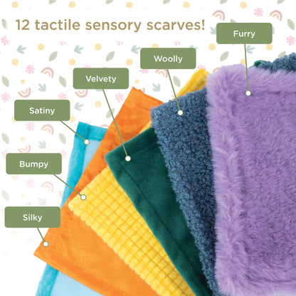 MindWare Sensory Sprouts Tissue Scarf - Montessori Toys for Babies 6-12 Months - Soft