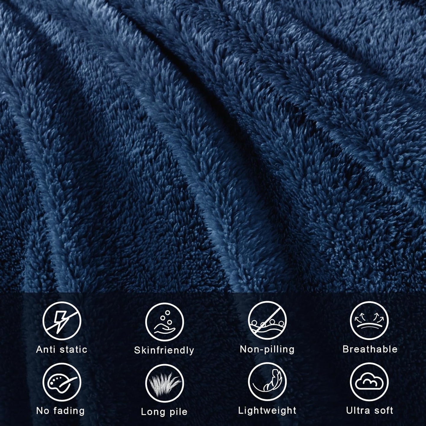 Exclusivo Mezcla Soft Fleece Throw Blanket for Couch, Super Soft Velvet Plush Bed Blanket, Fuzzy