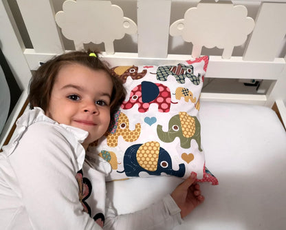 Toddler Pillowcase 13 x 18 Cotton - Elephant Pillow Cases, Travel Pillow Case Cover for Kids