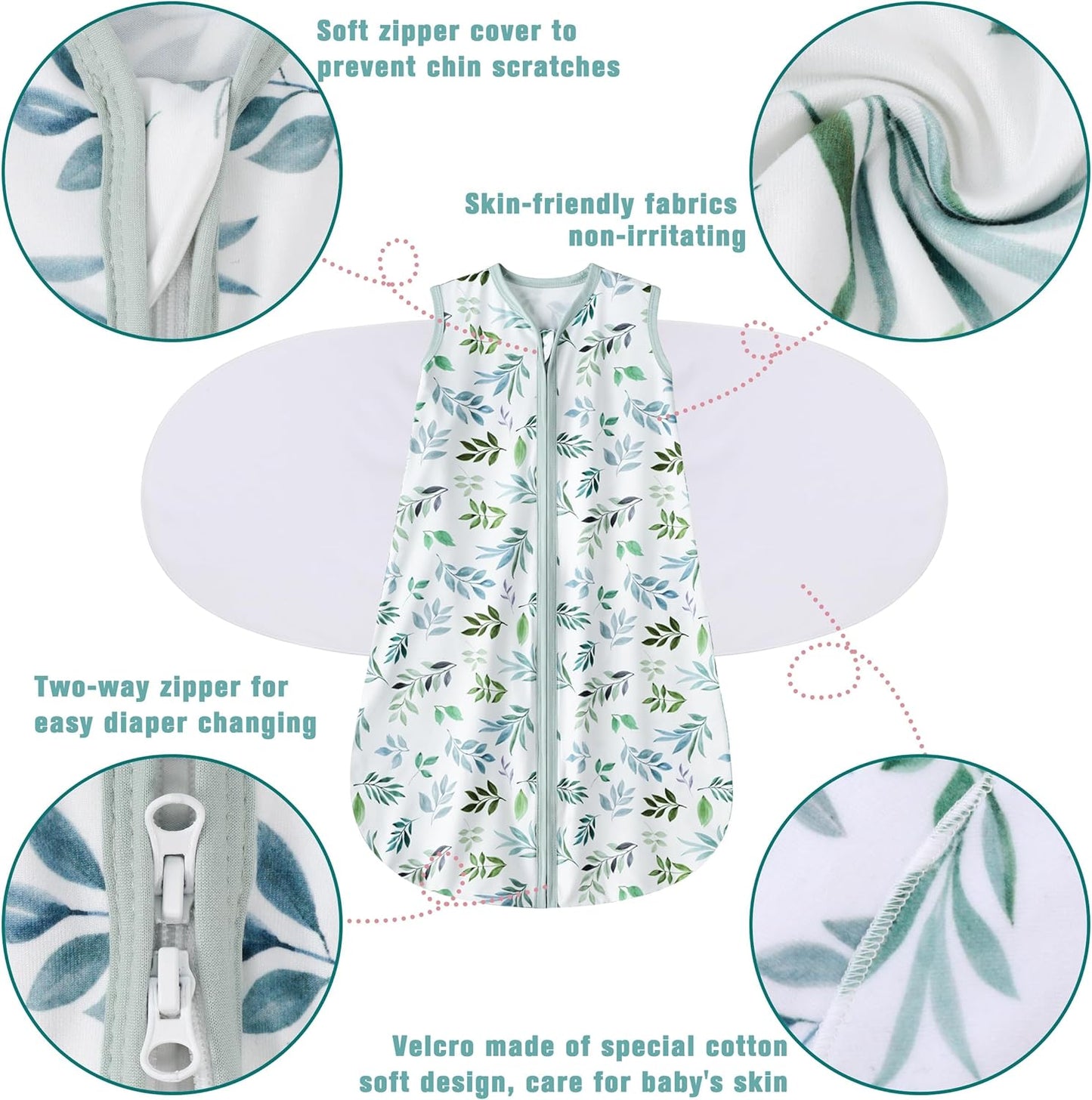 Newborn Sleep Sack Baby Swaddle,Swaddle me 0-3 Month,3-Way Adjustable Wearable Blanket,100% Rayon