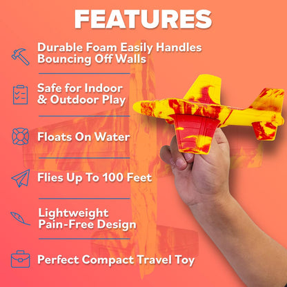 Airplane Toy Foam Glider Plane for Kids: Pool Toys & Coolest Gift For 7 Year Old Boys & Girls