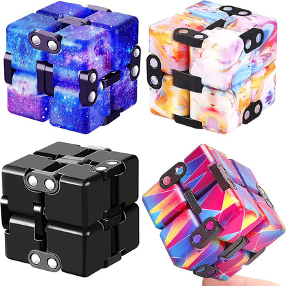 4 Packs Infinity Cube Toy Stress Relieving Game for Kids and Adults,Cute Mini Unique Gadget Anxiety