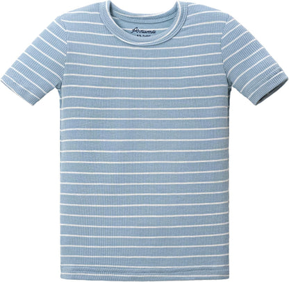 AVAUMA Stripe Pattern Baby Boys Girls Pajama Set Kids Toddler Snug fit Ribbed Sleepwear pjs for