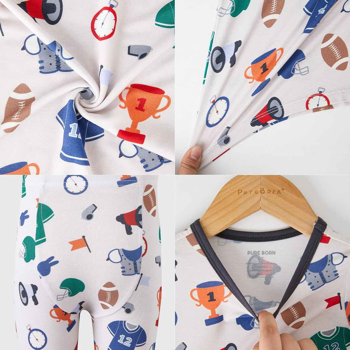 pureborn Baby Viscose From Bamboo Pajamas Set Pjs - Kids Toddler Girl Snug Fit Viscose Sleepwear