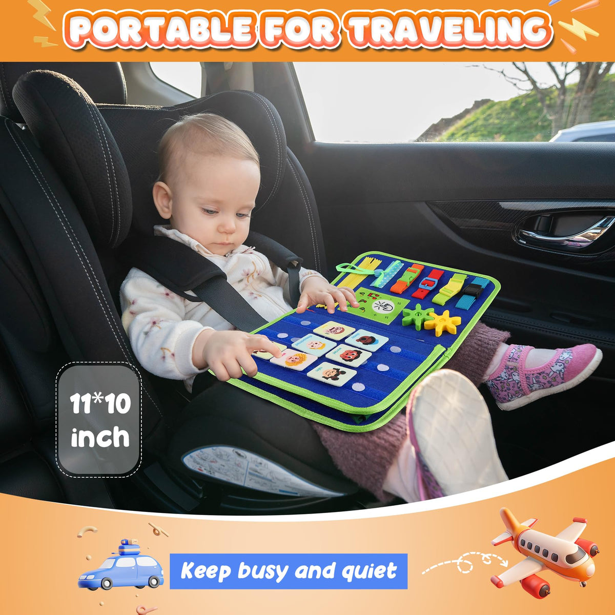 URMYWO Toddler Busy Board - Busy Book Montessori Toys Ages 3 and up - Preschool Learning Activities