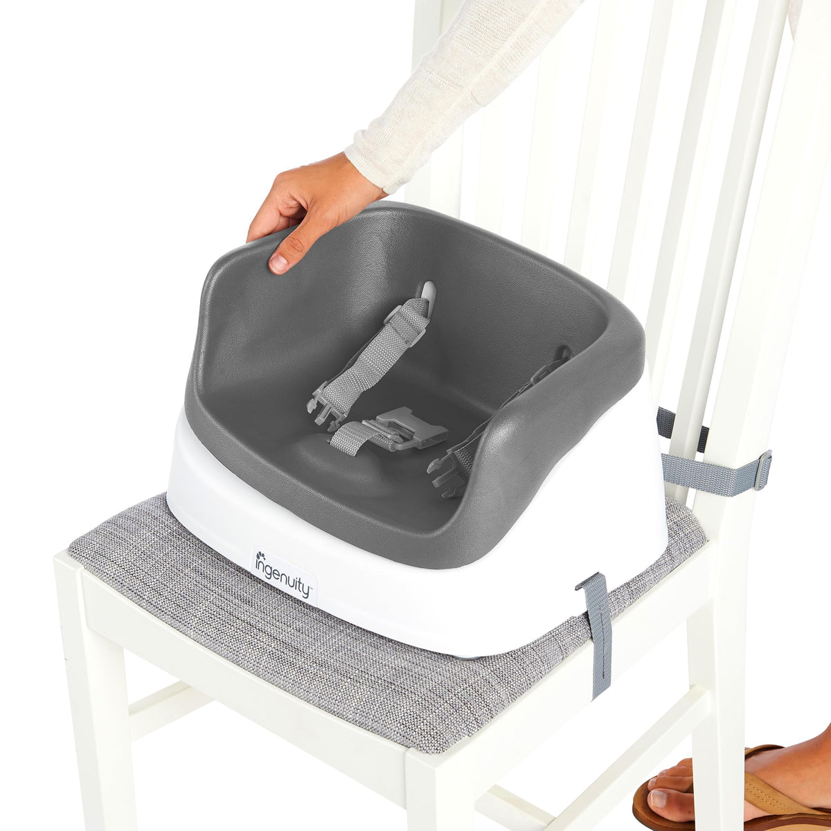 Ingenuity SmartClean Toddler Booster Seat for Kitchen Chair – Lightweight for on-the-go