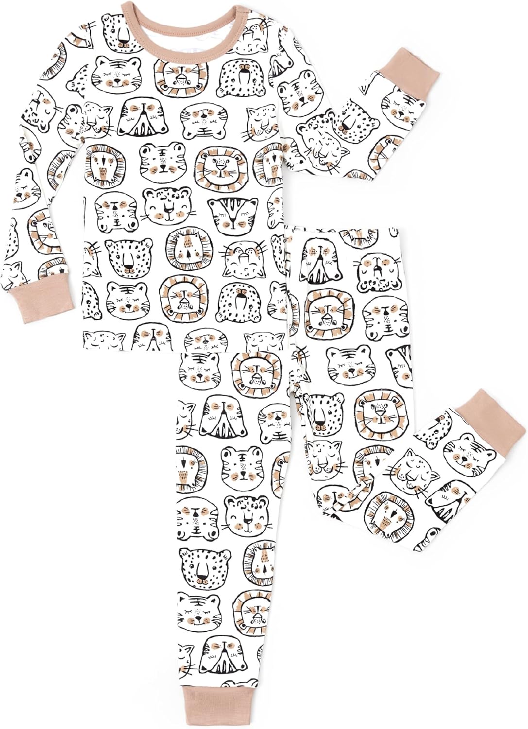 PATPAT Bamboo Viscose Pajama Set for Toddlers with Improved Tensile Strength, Snug Fit Pjs Sleeper