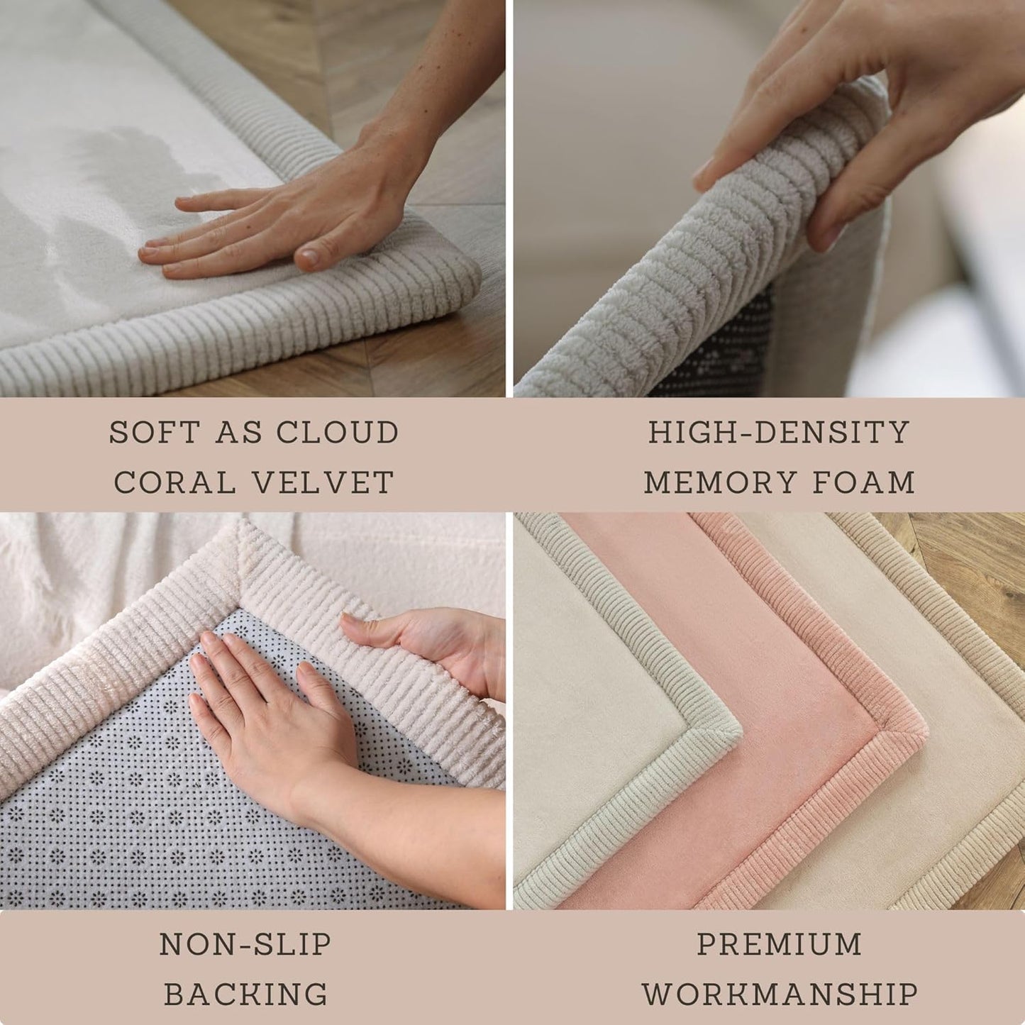 Premium Baby Playmat for Floor 60" x 80" Dark Gray – Cloudsoft Coral Velvet Memory Foam Rug for