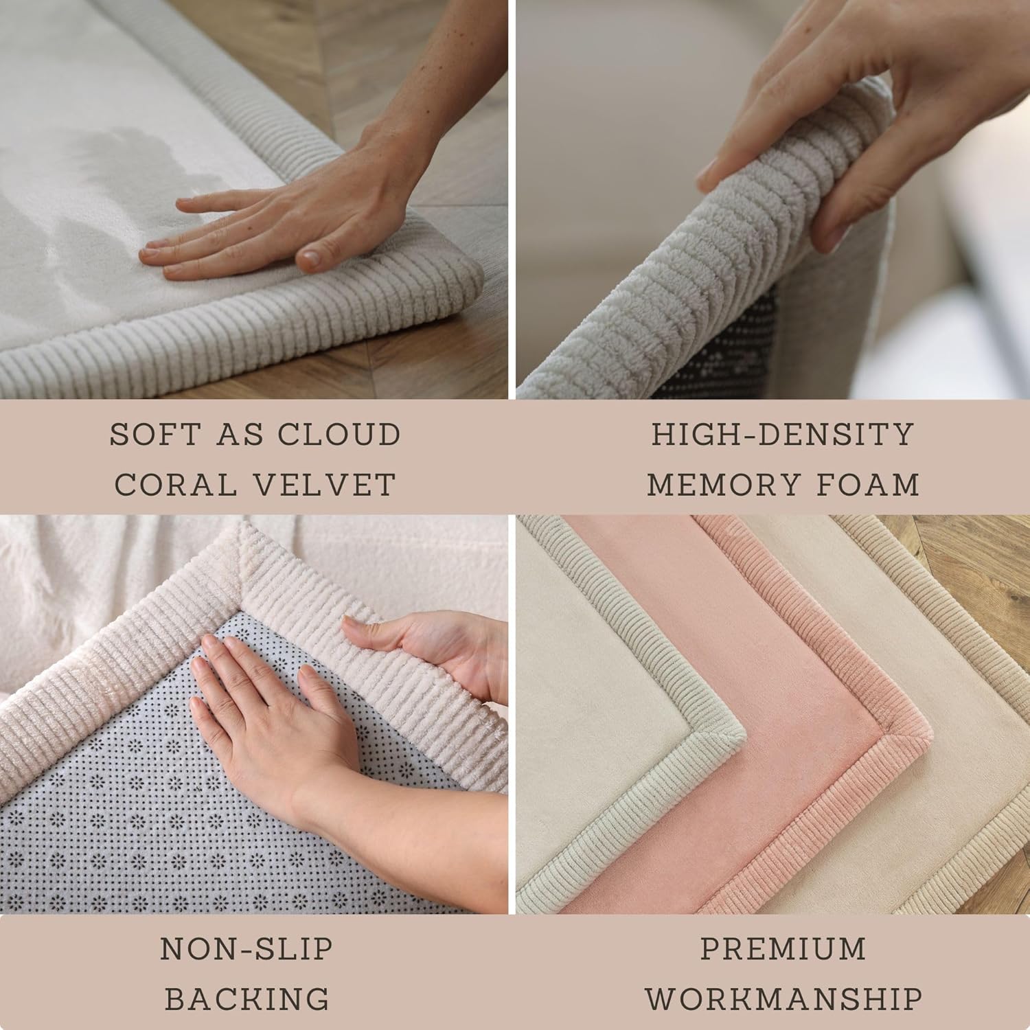 Premium Baby Playmat for Floor 60" x 80" Dark Gray – Cloudsoft Coral Velvet Memory Foam Rug for
