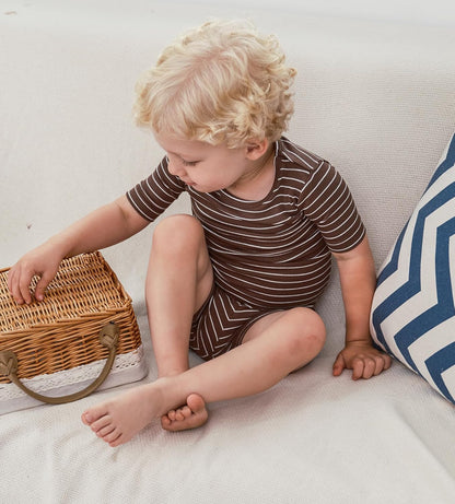 AVAUMA Stripe Pattern Baby Boys Girls Pajama Set Kids Toddler Snug fit Ribbed Sleepwear pjs for