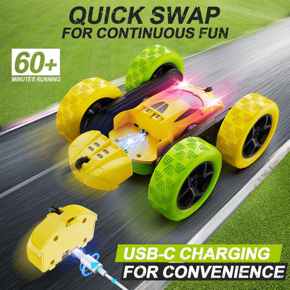 Remote Control Car, RC Car Toys for 6-12 Year Old Boys, Off Road RC Stunt Car 4WD 360° Rotating