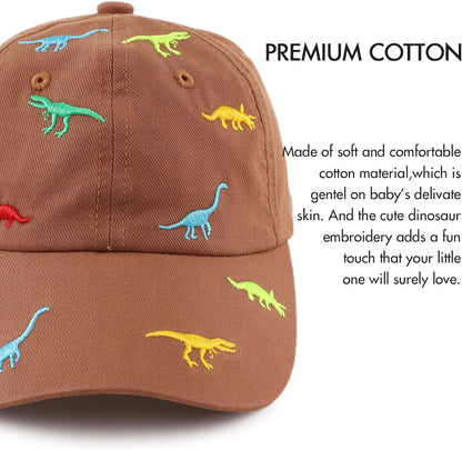 JANGANNSA Dinosaur Boys Girls Caps Embroidery Baby Baseball Caps Cotton Infant Toddler Kids Hat
