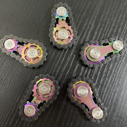 Stainless Steel Sprocket Fidgets Chain Fidget Cube Gears Linkage Bike Chain Novelty Fidget Block