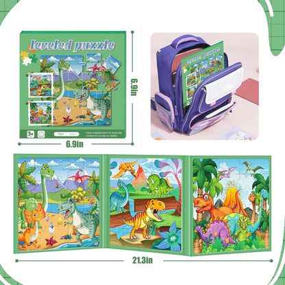 Magnetic Puzzles for Toddlers 3-5 , 75-Pieces Travel Toys , Dinosaur Puzzles Ages 4-6, Educational