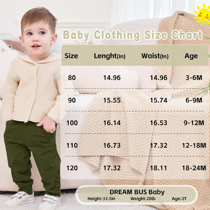 DREAM BUS Pack of 3 Toddler Jogger Pants with Pocket Toddler Boy Sweatpants Baby Boy Pants Infant