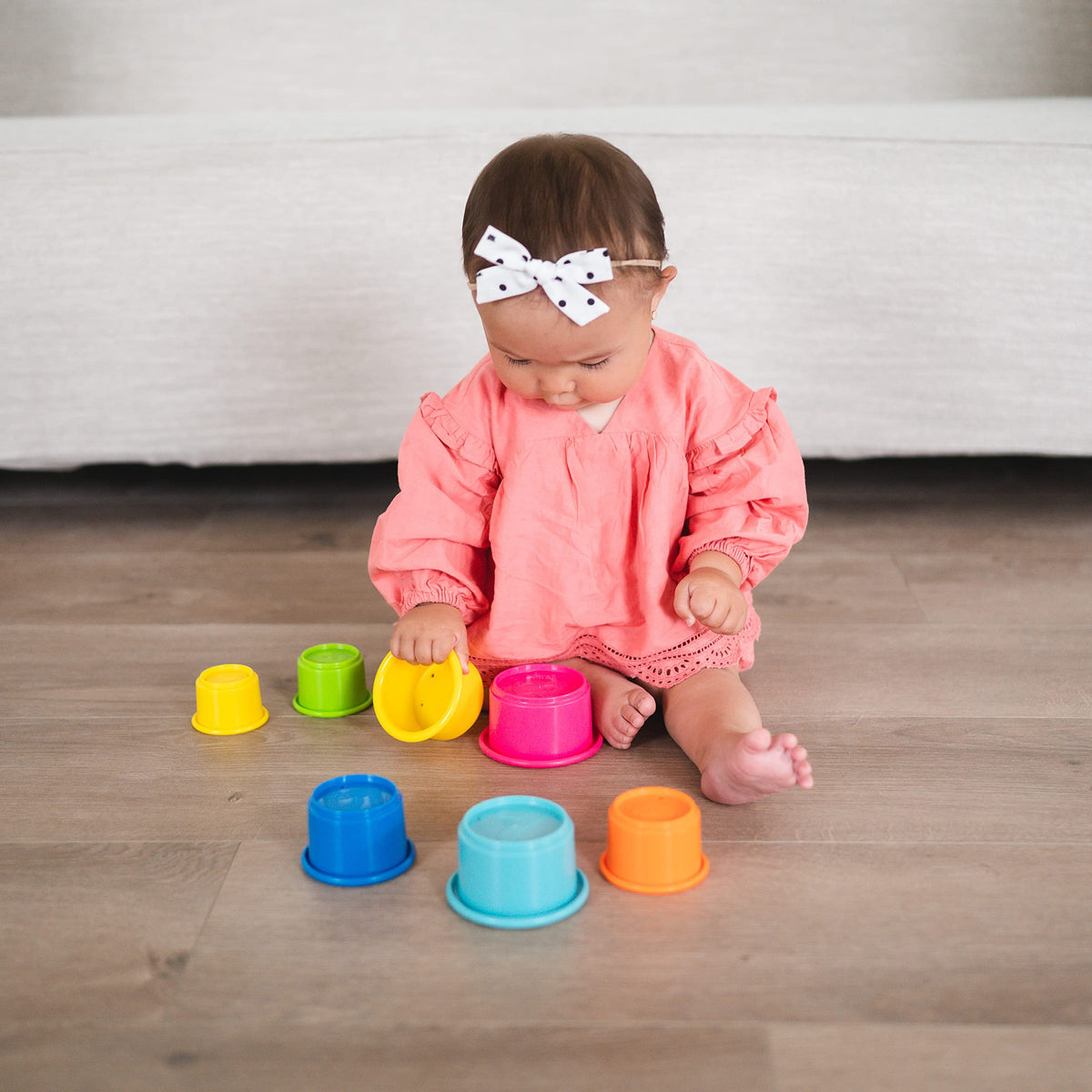The First Years Stack & Count Stacking Cups - Colorful Baby Stacking Water Toys Set - Stackable
