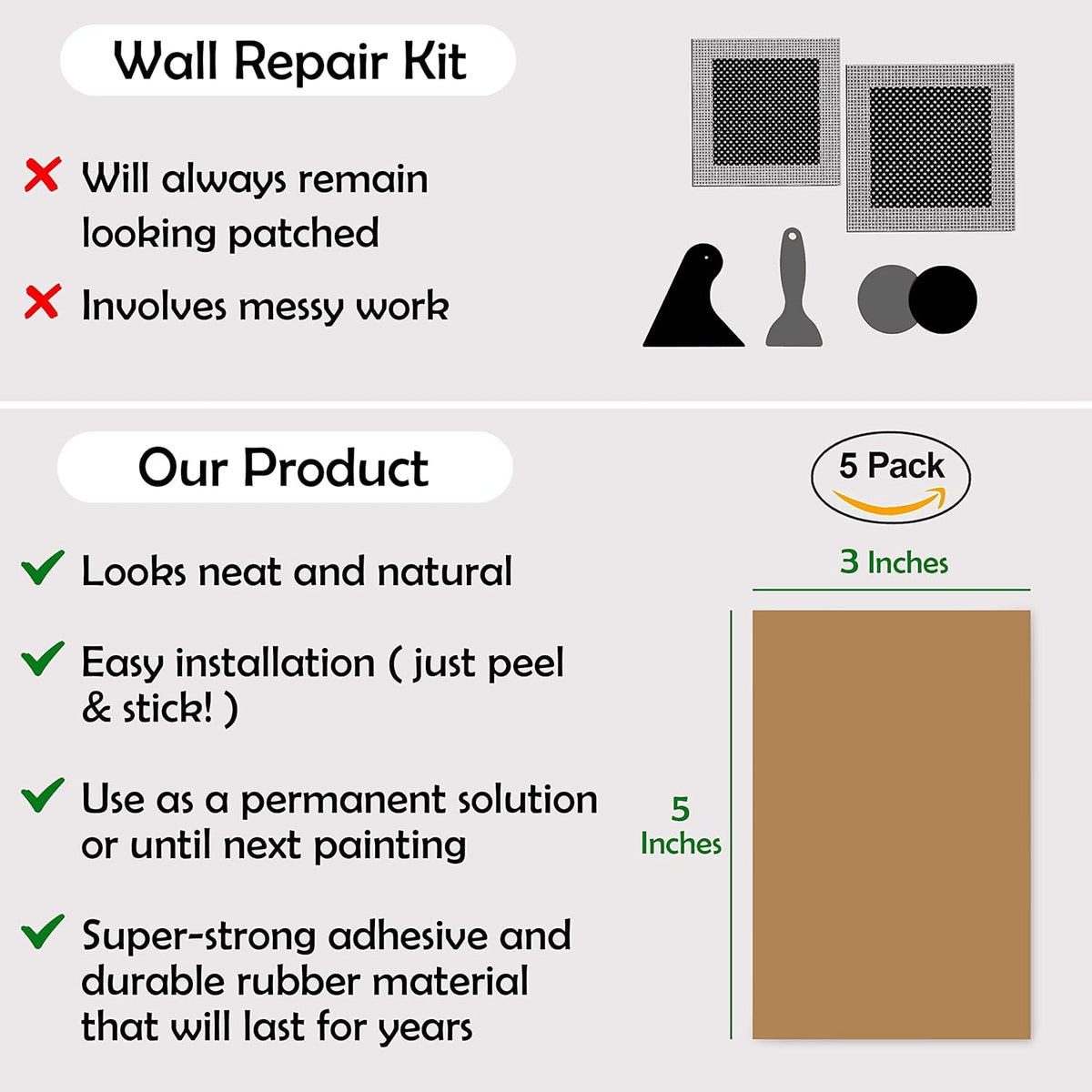 Rubber Bond Self-Adhesive Rubber Wall Outlet Cover Plate 5 Pack - Easy to Apply Peel & Stick
