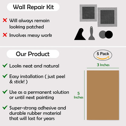 Rubber Bond Self-Adhesive Rubber Wall Outlet Cover Plate 5 Pack - Easy to Apply Peel & Stick