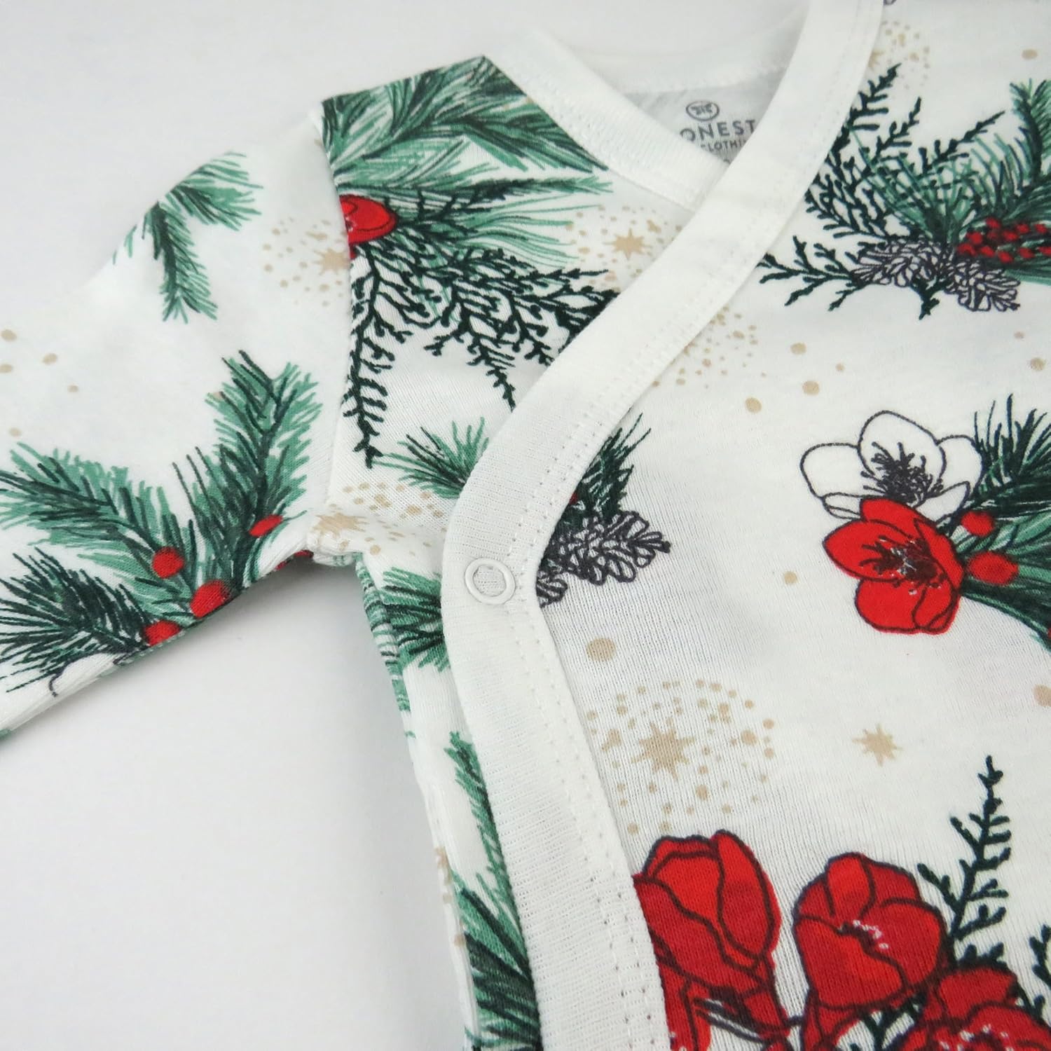 HonestBaby unisex-baby 3-pack Long Sleeve Side-snap Kimono Bodysuits Organic Cotton for Infant Baby