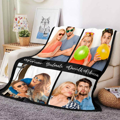 Ships Next Day, Personalized Birthday Gifts for Women, Custom Photo Blankets with Name, Customized