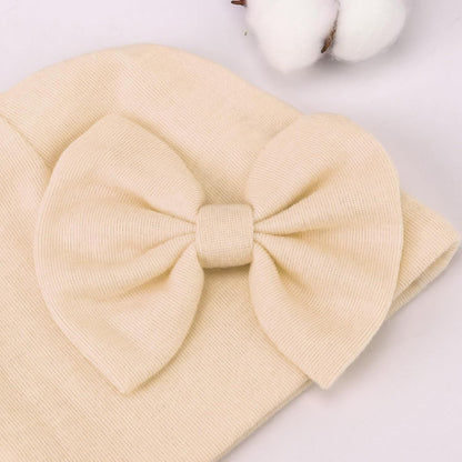 BQUBO Newborn Baby Hats Mittens Set Hospital Hat Beanie Infant Bow Hats Baby Gloves No Scratch