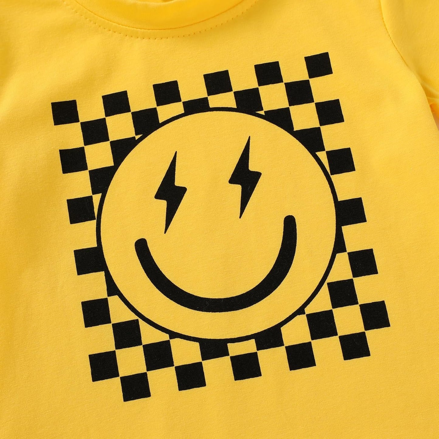 Happy Town Toddler Clothes Baby Boy Girl Smiley Face Shirt Short Sleeve T-Shirt Tee Summer Tops