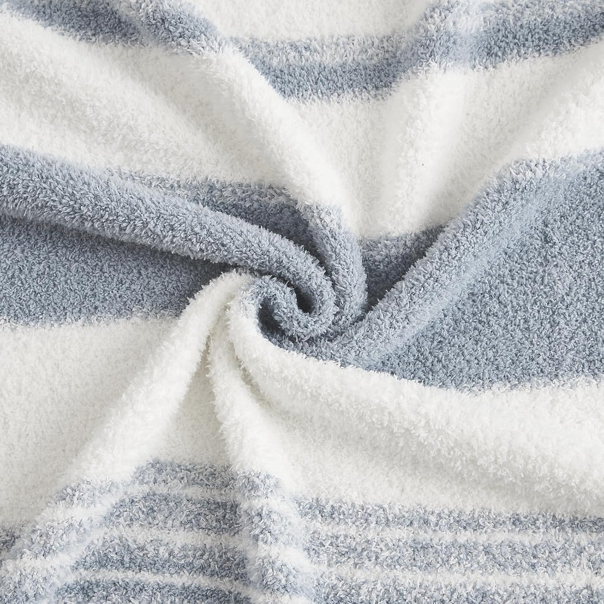 WRENGONGE Grey Blue Throw Blanket, 50x70 Soft Cozy Striped Throw Blankets for Couch, Sofa, Bed